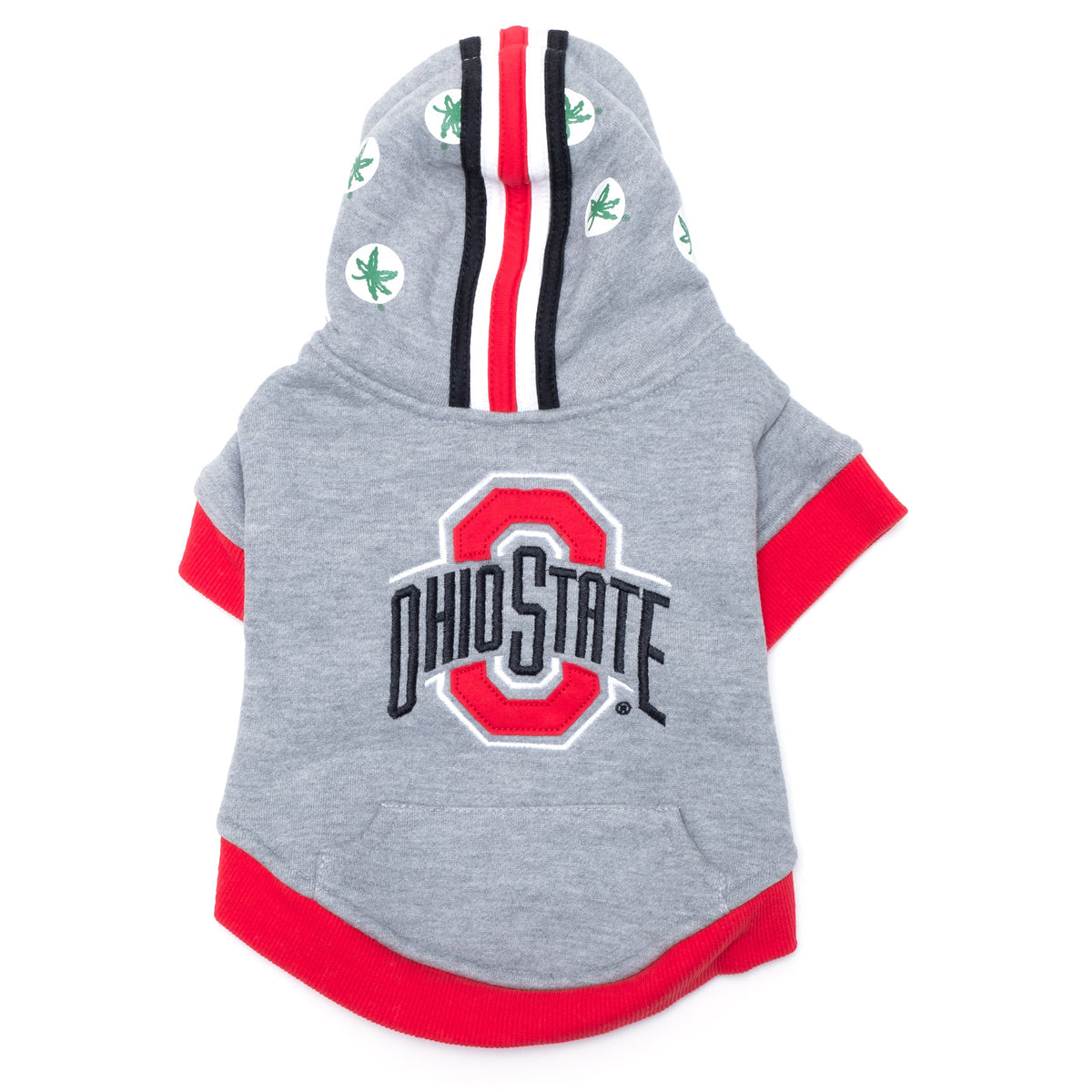 Ohio State Helmet Dog Hoodie – Cotton, Gray, Sizes XS–XXL