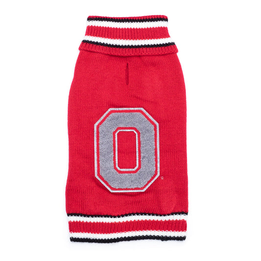 Ohio State Block O Turtleneck Dog Sweater – Acrylic, Scarlet, Sizes XS–XXL