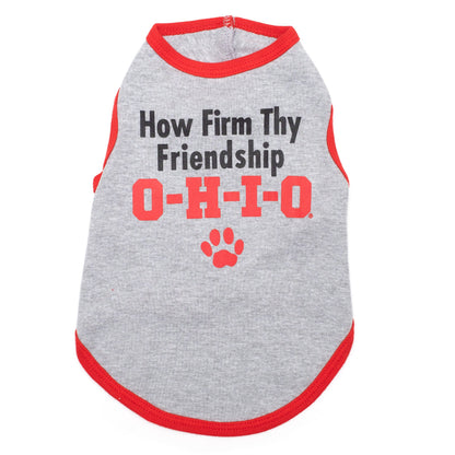 Ohio State How Firm Thy Friendship Dog Tank Top – Cotton, Gray, Sizes XS–XXL