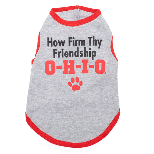 Ohio State How Firm Thy Friendship Dog Tank Top – Cotton, Gray, Sizes XS–XXL