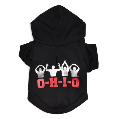 Ohio State O-H-I-O Silhouette Dog Hoodie – Cotton, Black, Sizes XS–XXL
