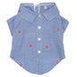 Ohio State Chambray Block O Dog Shirt – Cotton, Blue, Sizes XS–XXL
