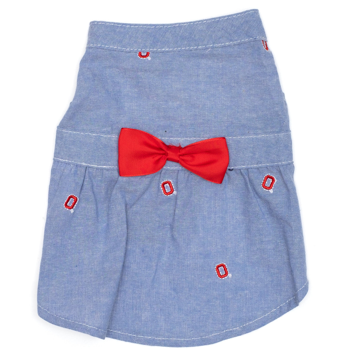 Ohio State Chambray Block O Dog Dress – Cotton, Blue, Sizes XS–XXL