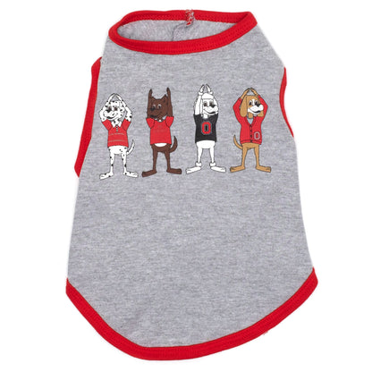 Ohio State O-H-I-O Dogs Dog Tank Top – Cotton, Gray, Sizes XS–XXL