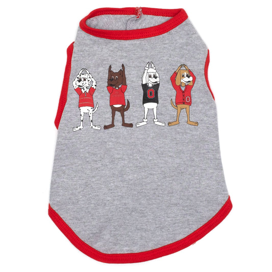 Ohio State O-H-I-O Dogs Dog Tank Top – Cotton, Gray, Sizes XS–XXL