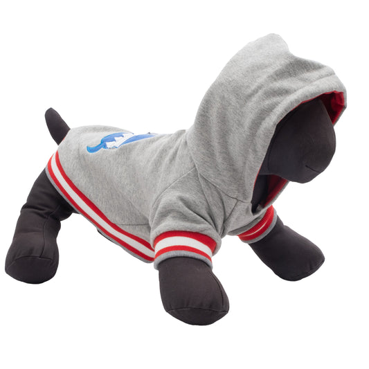 Shark Dog Hoodie – Cotton, Gray, Sizes XS–XXL