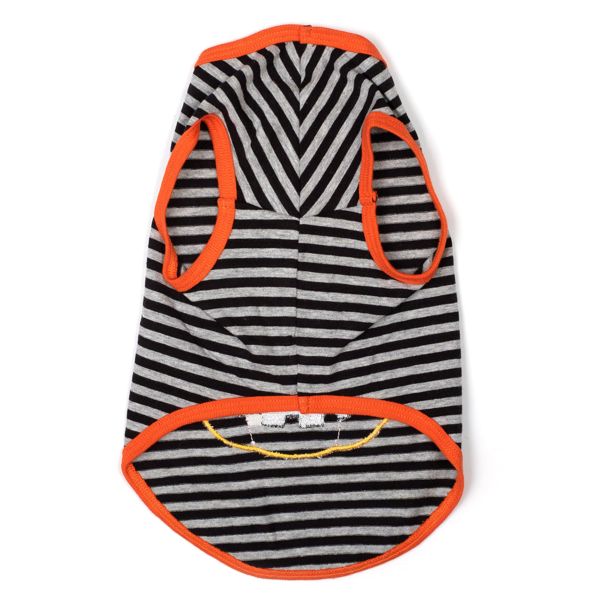 Jack-O-Lantern Dog Tank Top – Cotton, Black/Gray, Sizes XS–XXL
