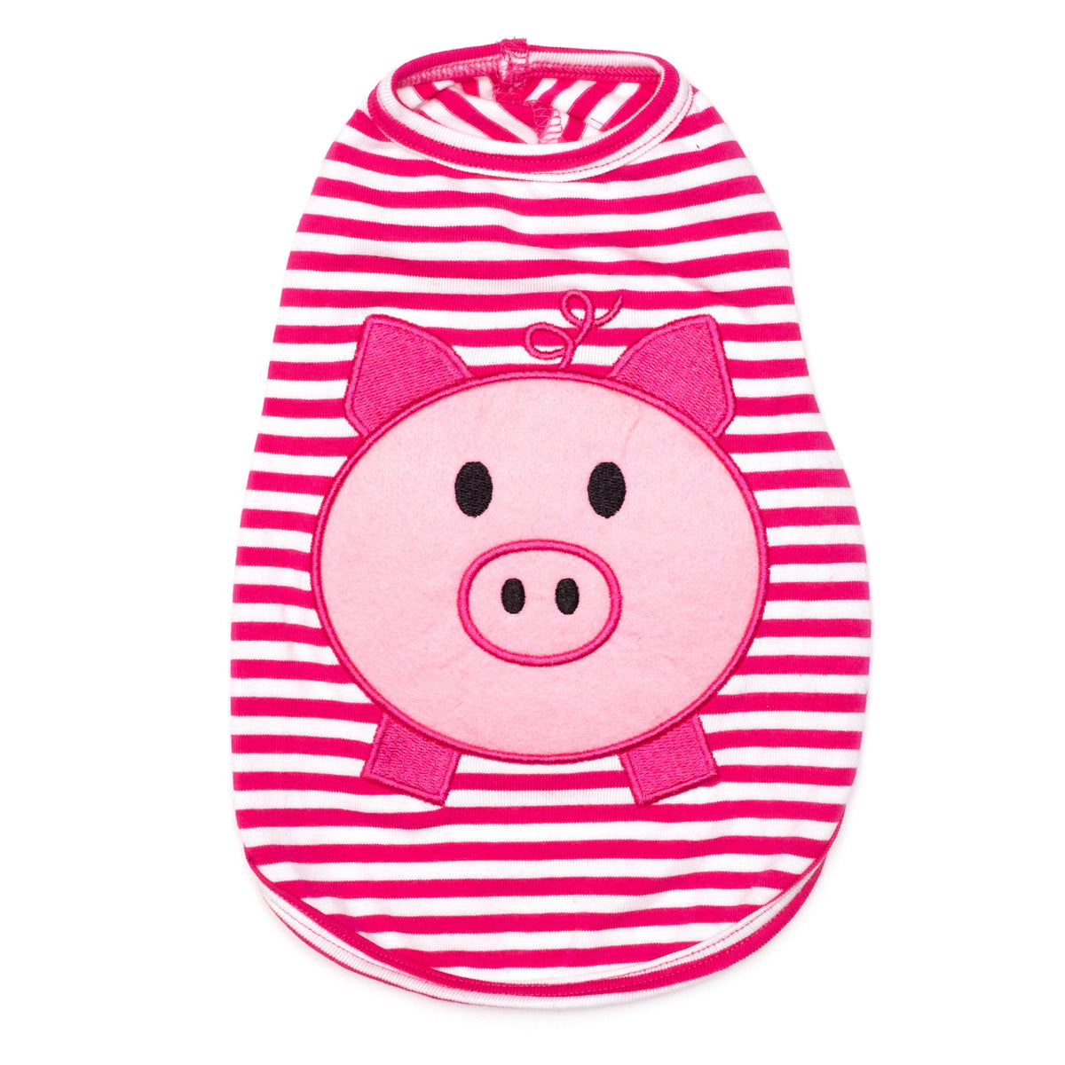 Wilbur Pig Dog Tank Top – Cotton, Pink/White, Sizes XS–XXL
