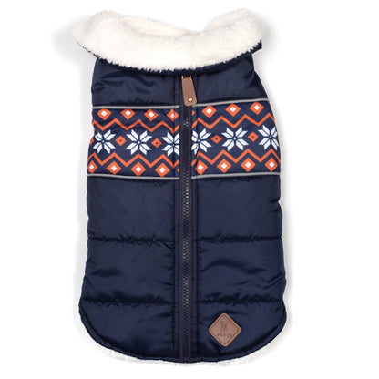 Aspen Dog Puffer Jacket, navy, product view 3