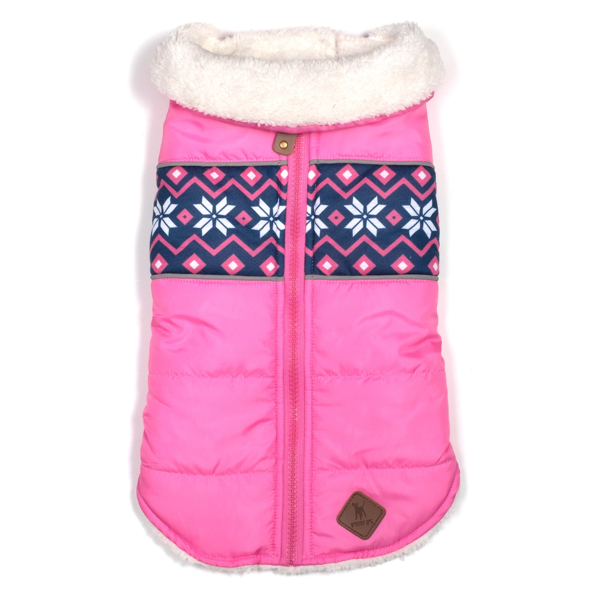 Aspen Dog Puffer Jacket, pink, main product view