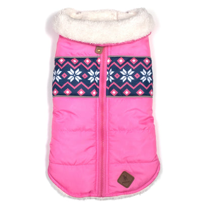 Aspen Dog Puffer Jacket, pink, main product view