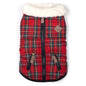 Red Tartan Dog Jacket, red, main product view