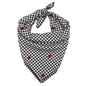 Ohio State Block O Check Dog Bandana – Cotton, Scarlet & Black, Sizes S, L