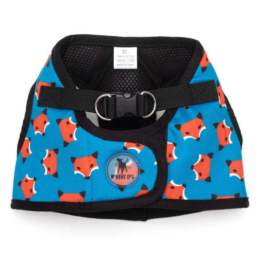 Foxy Sidekick Dog Harness – Teal, Sizes XXS–XXL