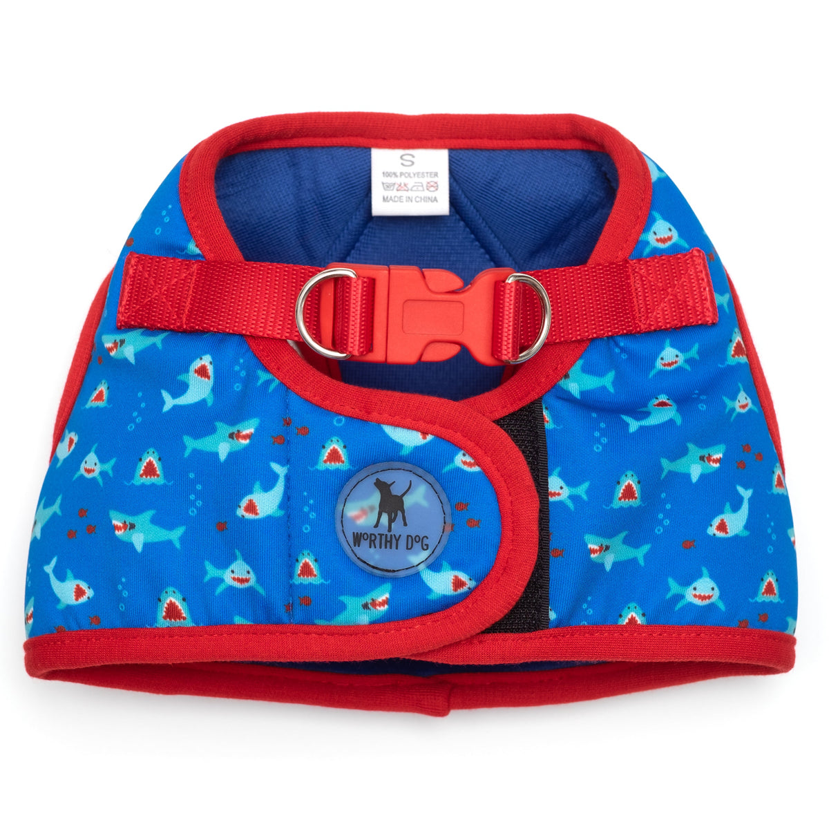 Blue Shark Step-In Dog Harness in blue, main product view