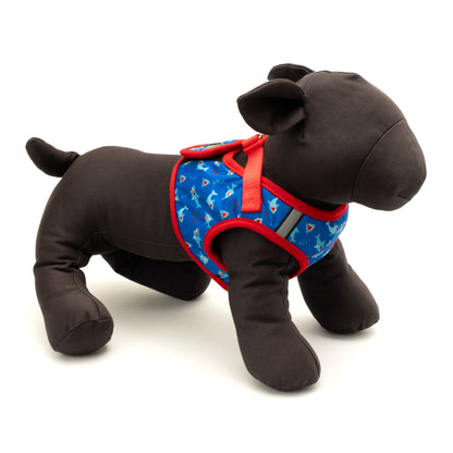 Blue Shark Step-In Dog Harness in blue, product view 3