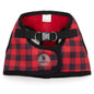 Red and Black Buffalo Plaid Step-In Dog Harness in red/black, main product view