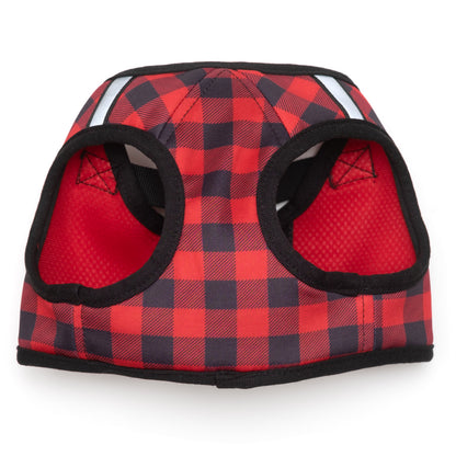 Red and Black Buffalo Plaid Step-In Dog Harness in red/black, product view 2