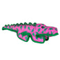 Pink and Green Alligator Squeaky Dog Toy in green, main product view