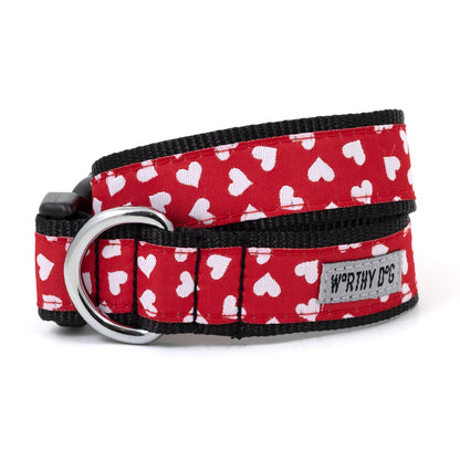 Be Mine Dog Collar – Red, Sizes XS–XL