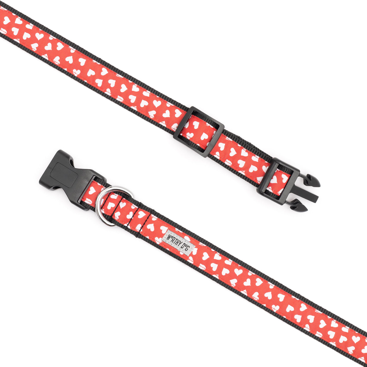Be Mine Dog Collar – Red, Sizes XS–XL