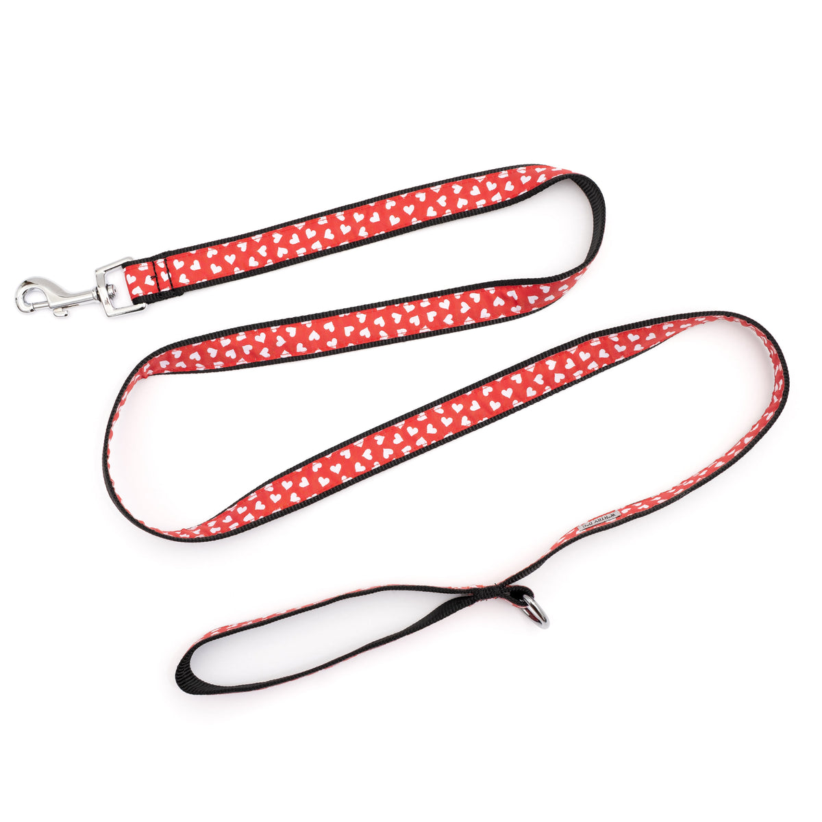 Red heart leash extended