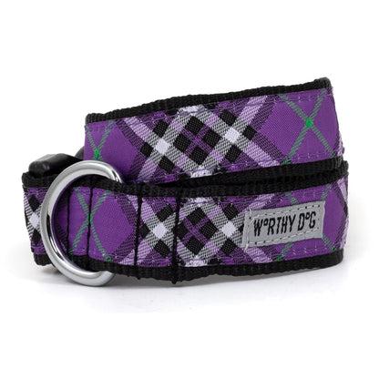 Bias Plaid Dog Collar – 5 colours, Sizes XS–XL