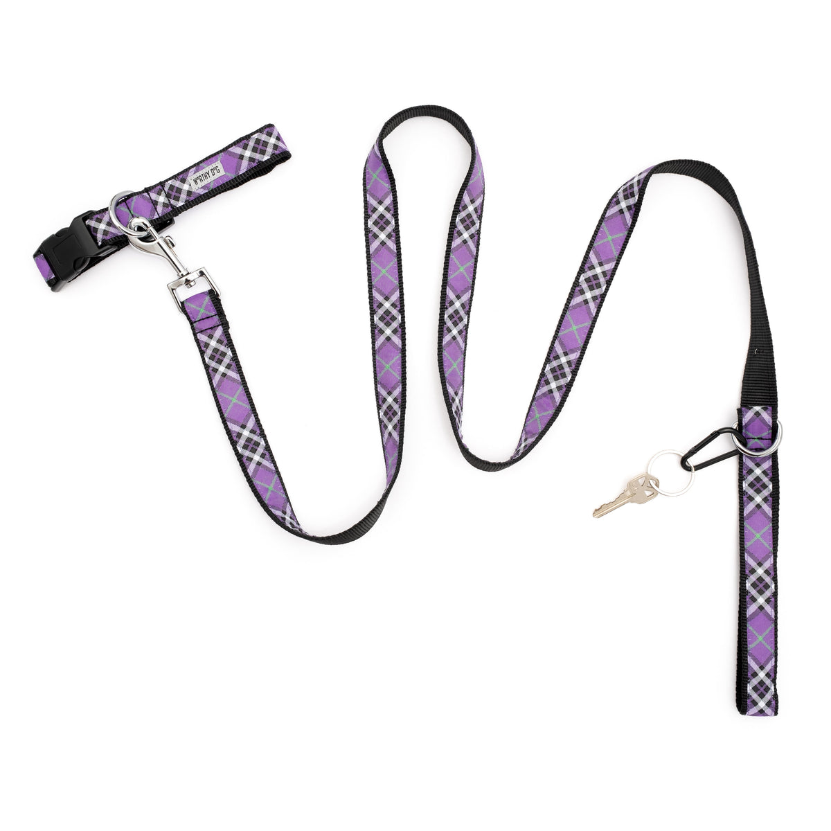 Bias Plaid Dog Collar – 5 colours, Sizes XS–XL