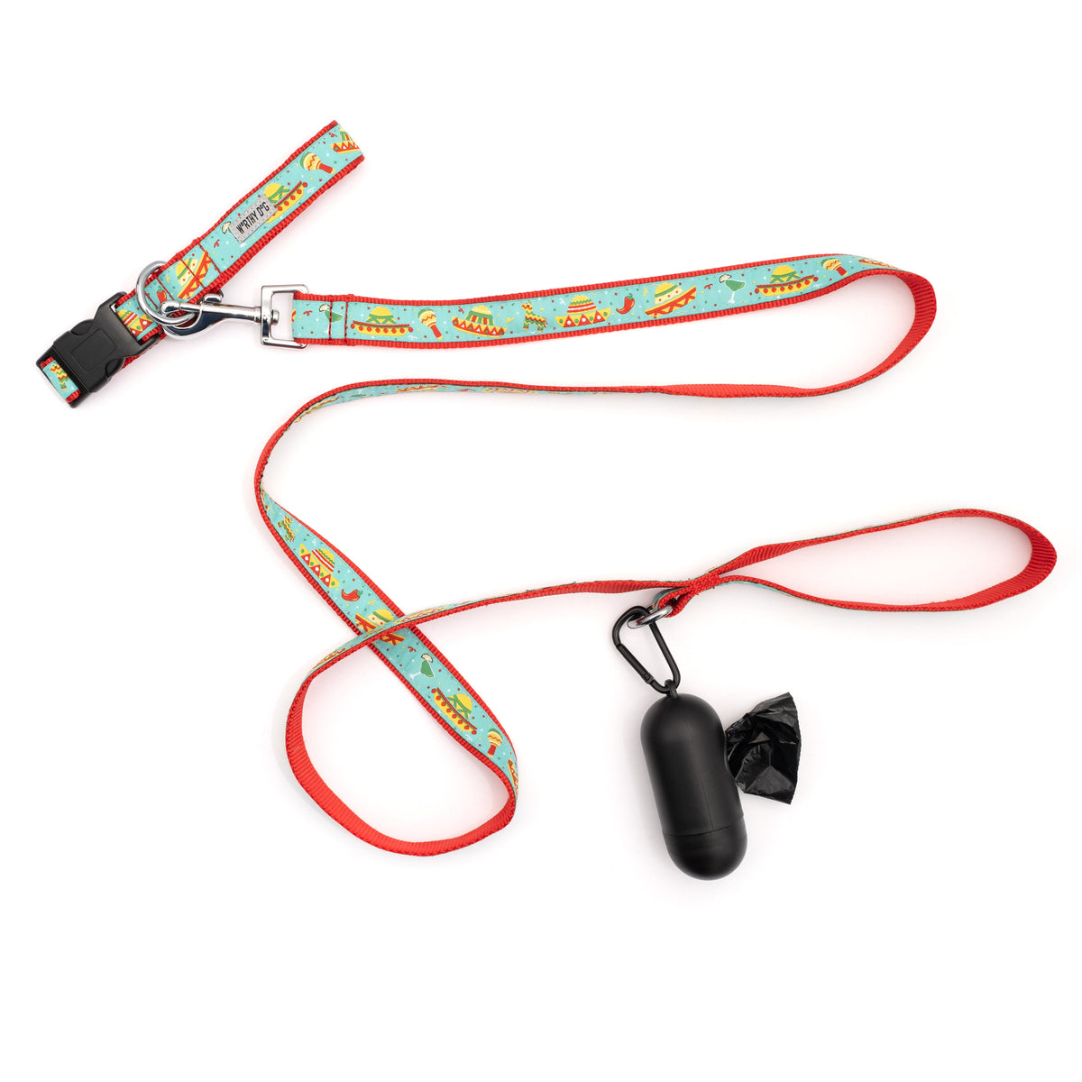 Cinco de Mayo Dog Collar – Turquoise, Sizes XS–XL
