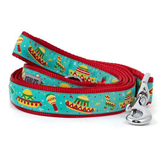 Cinco de Mayo Dog Leash – Turquoise, Sizes S, L