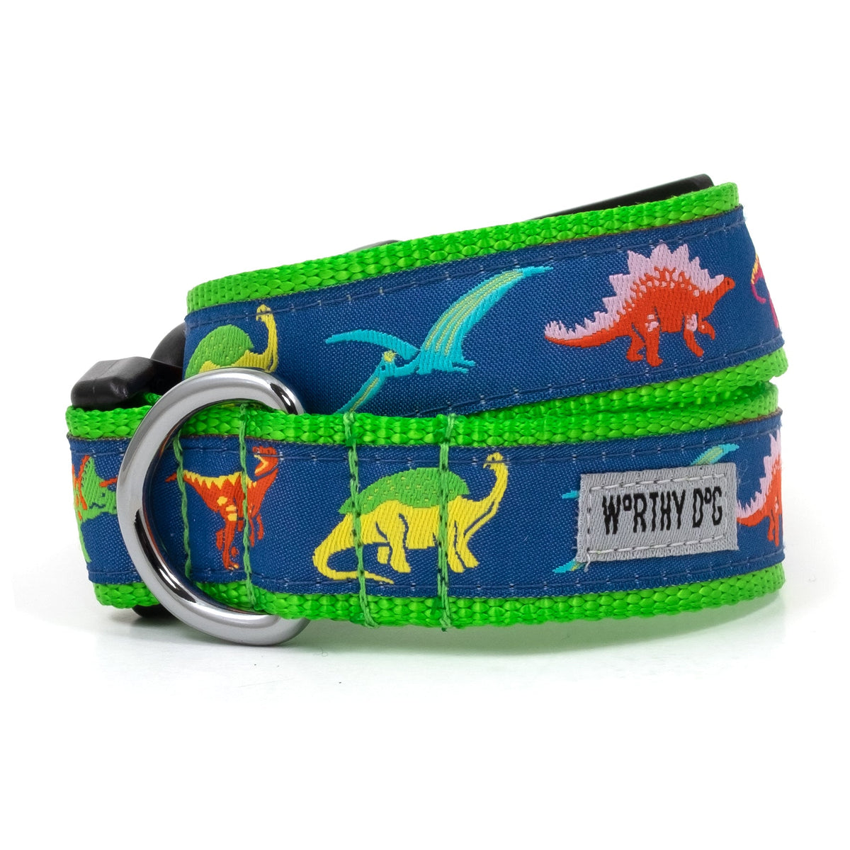 Navy Dinosaur Dog Collar in navy, main product view