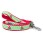 Green Stripe Watermelon Dog Leash – Green/White, Sizes S, L