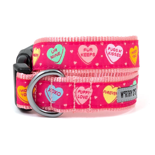 Puppy Love Dog Collar – Pink, Sizes XS–XL
