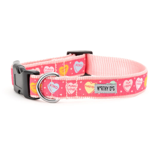 Puppy Love Dog Collar – Pink, Sizes XS–XL