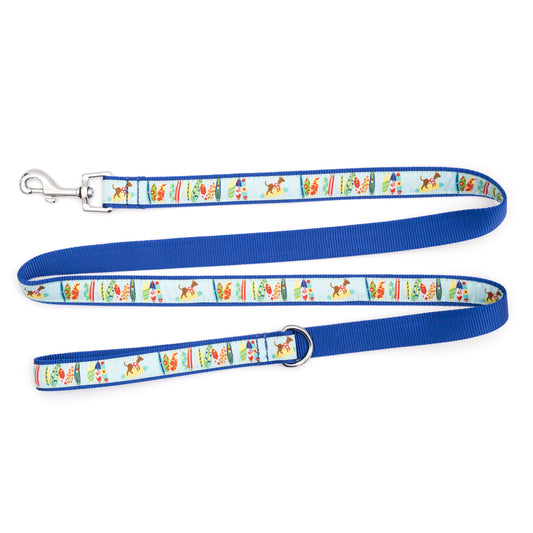 Surf’s Up Dog Leash – Blue, Sizes S, L