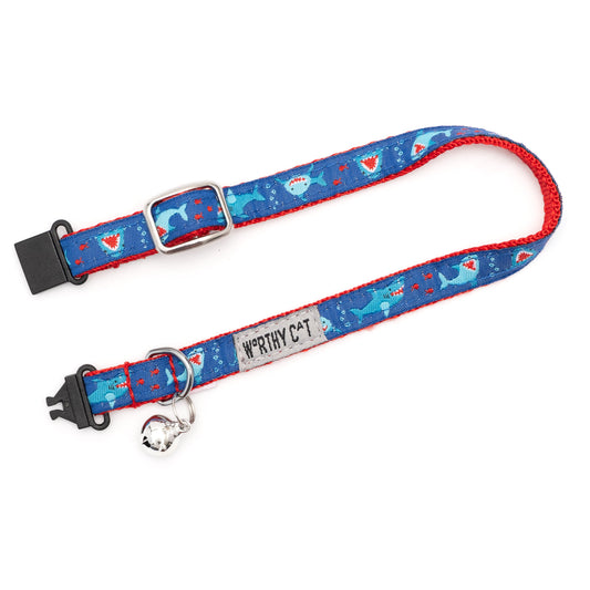 Chomp Cat Collar – Blue, Size One Size