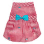 Gingham Chomp Dog Dress – Cotton, Red/White, Sizes XS–XXL