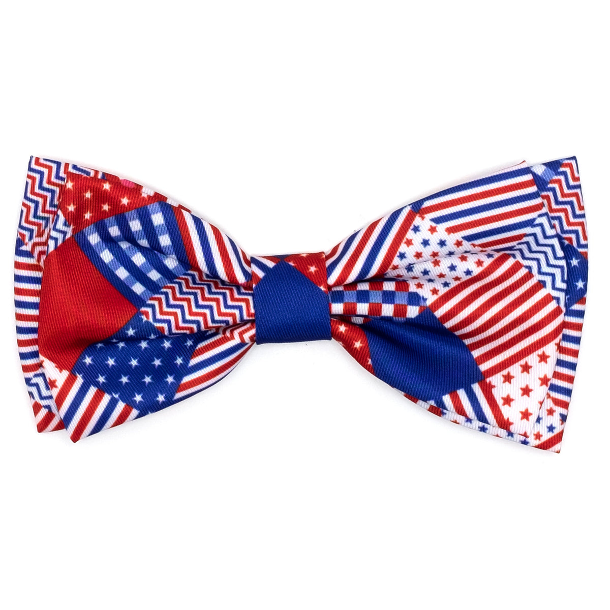 Americana Dog Bow Tie – Polyester, Red/White/Blue, Sizes S, L