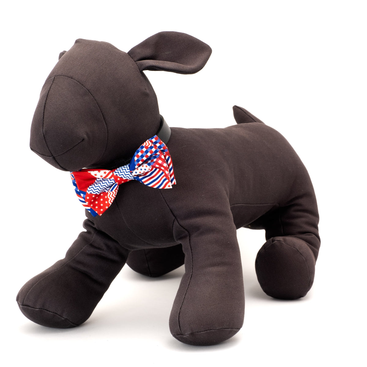 Americana Dog Bow Tie – Polyester, Red/White/Blue, Sizes S, L