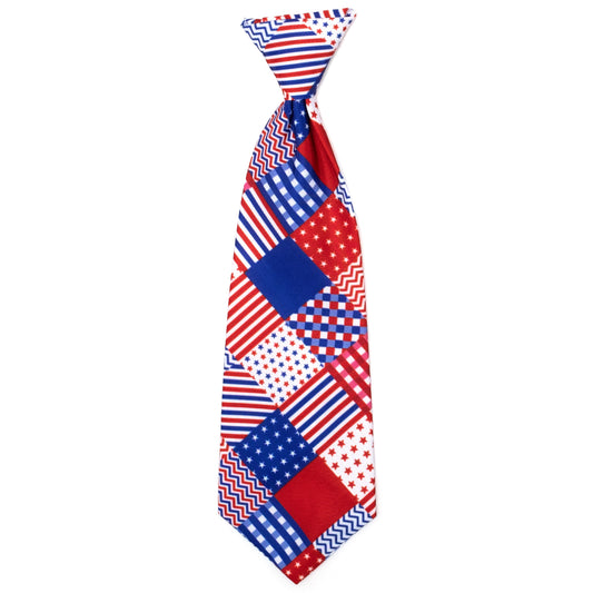Americana Dog Neck Tie – Polyester, Red/White/Blue, Sizes S, L