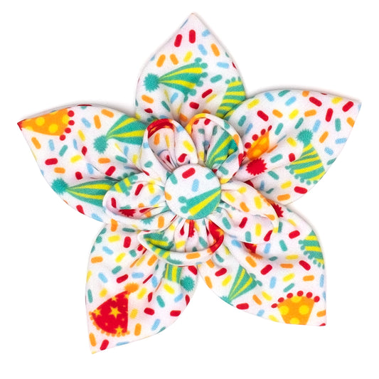 Celebrate Dog Flower – Polyester, White, Sizes S, L