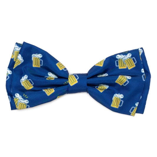 Cheers Dog Bow Tie – Polyester, Navy, Sizes S, L