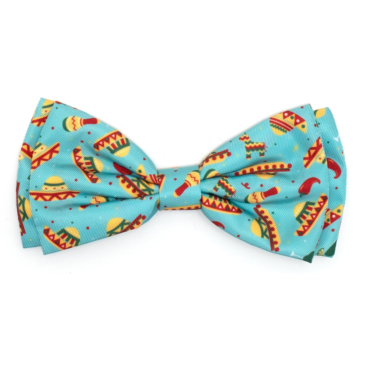 Cinco de Mayo Dog Bow Tie – Polyester, Turquoise, Sizes S, L