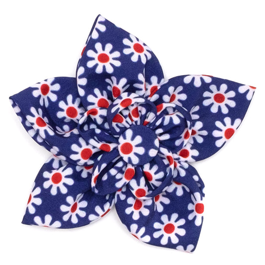 Daisies Dog Flower – Polyester, Navy, Sizes S, L
