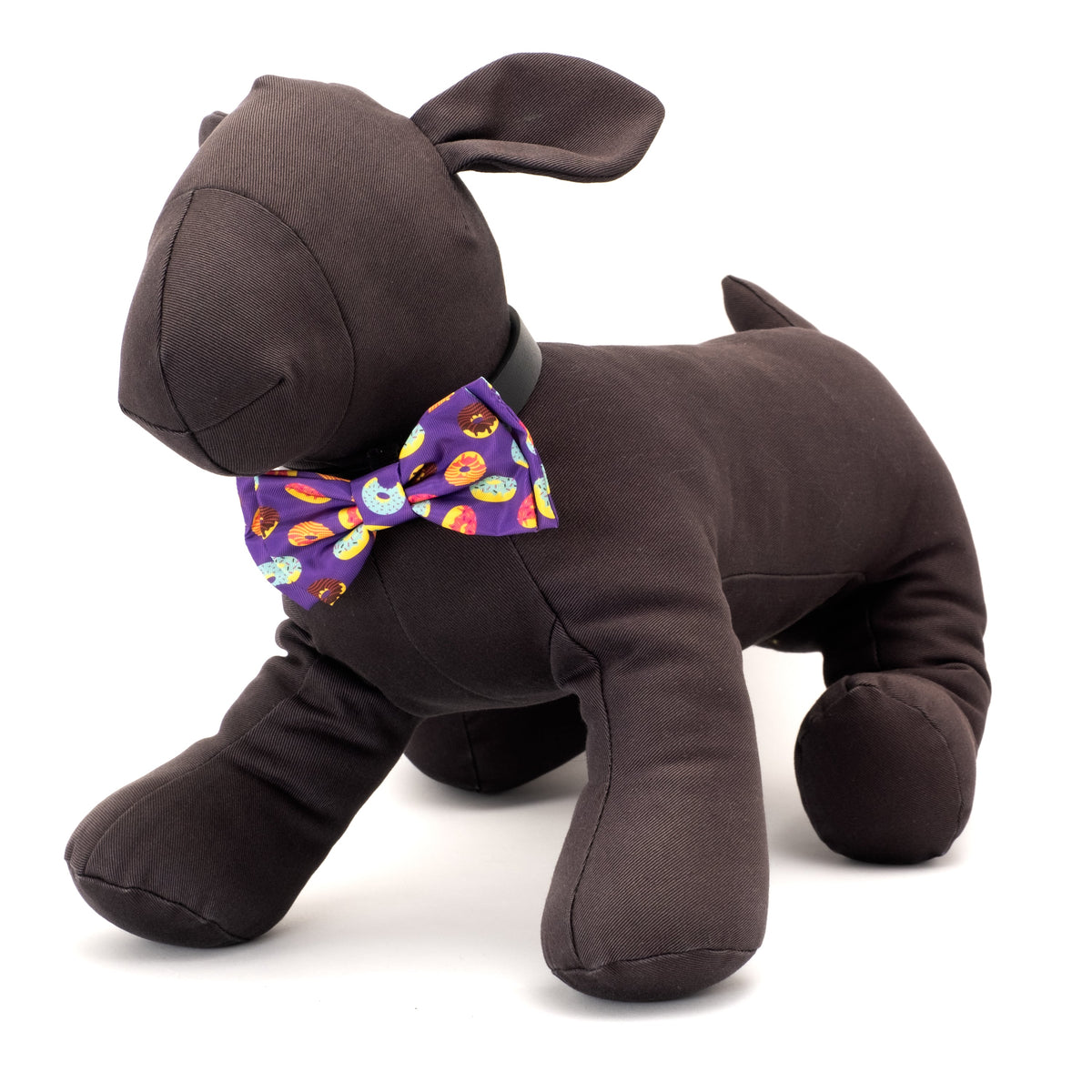 Donuts Dog Bow Tie – Polyester, Purple, Sizes S, L