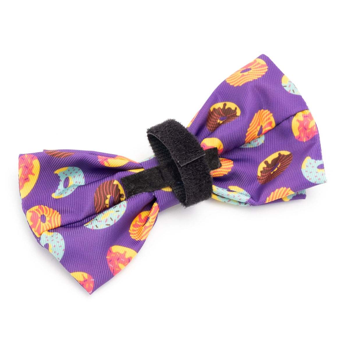 Donuts Dog Bow Tie – Polyester, Purple, Sizes S, L