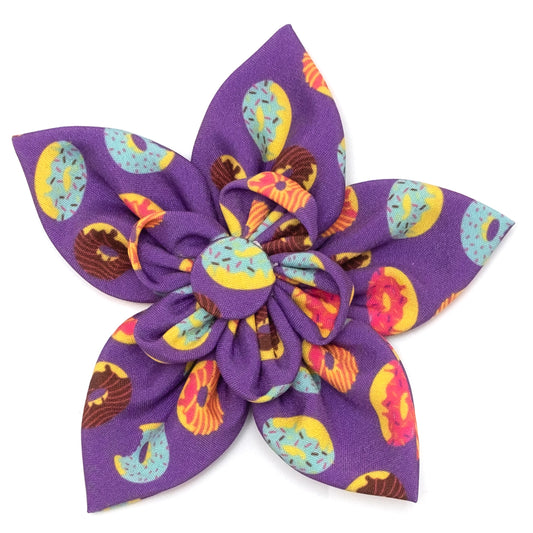 Donuts Dog Flower – Polyester, Purple, Sizes S, L