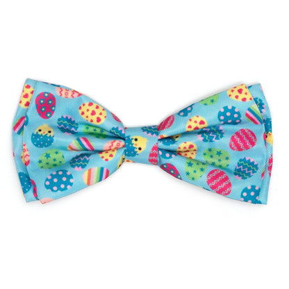 Easter Eggs Dog Bow Tie – Polyester, Blue, Sizes S, L