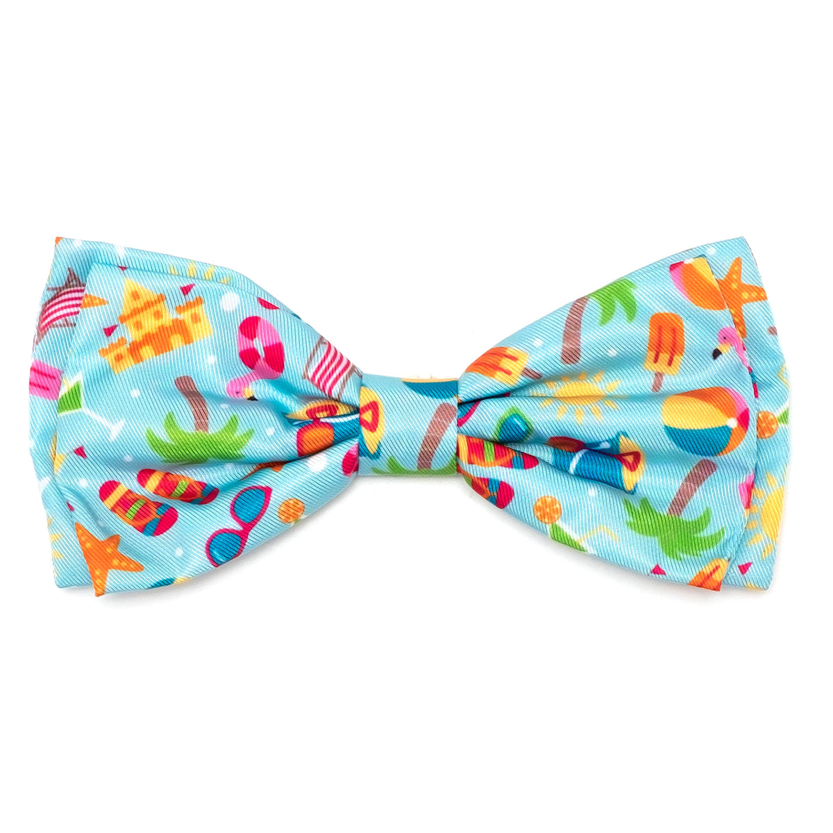 Life's a Beach Dog Bow Tie – Polyester, Mint Green, Sizes S, L