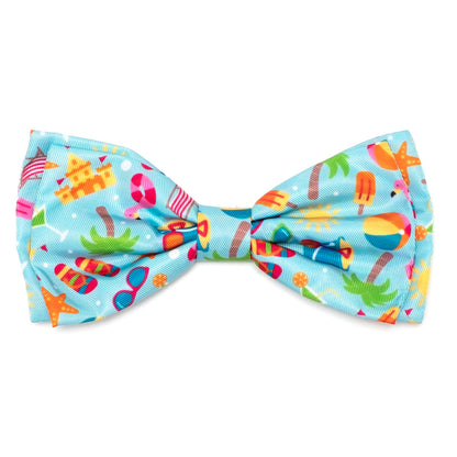 Life's a Beach Dog Bow Tie – Polyester, Mint Green, Sizes S, L